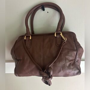 NWT Saddle River Brown Leather Satchel Handbag - Classic Women's Bag